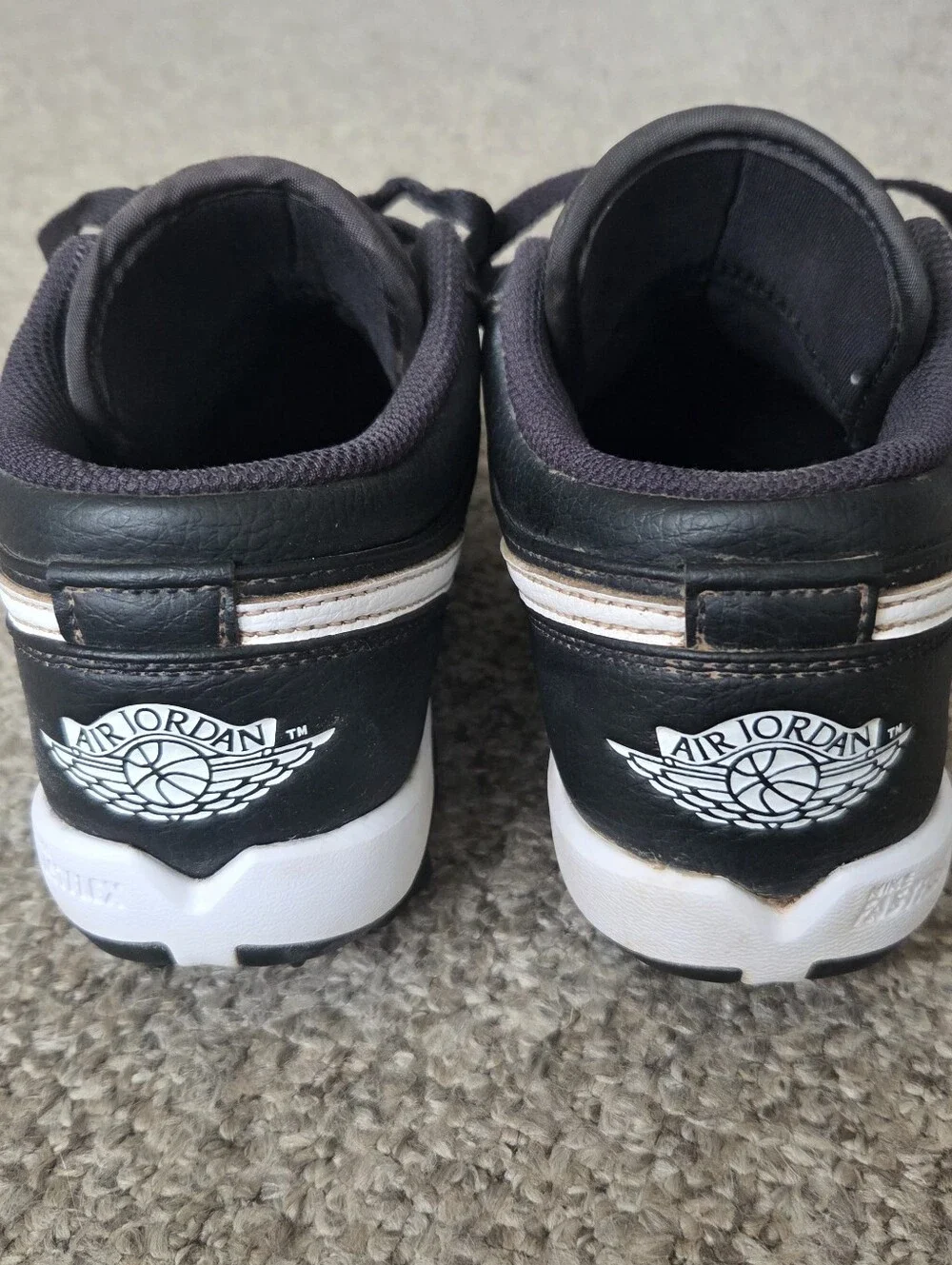 Nike Air Jordan 1 Low Cleats GS Youth Size 5Y Black White Football Baseball